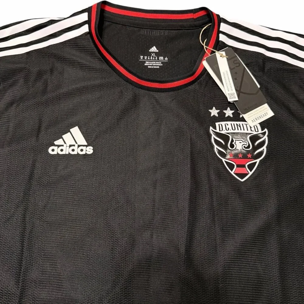 Adidas DC United 2022-23 Authentic Home Jersey Black H47822 Mens size XL New (b)